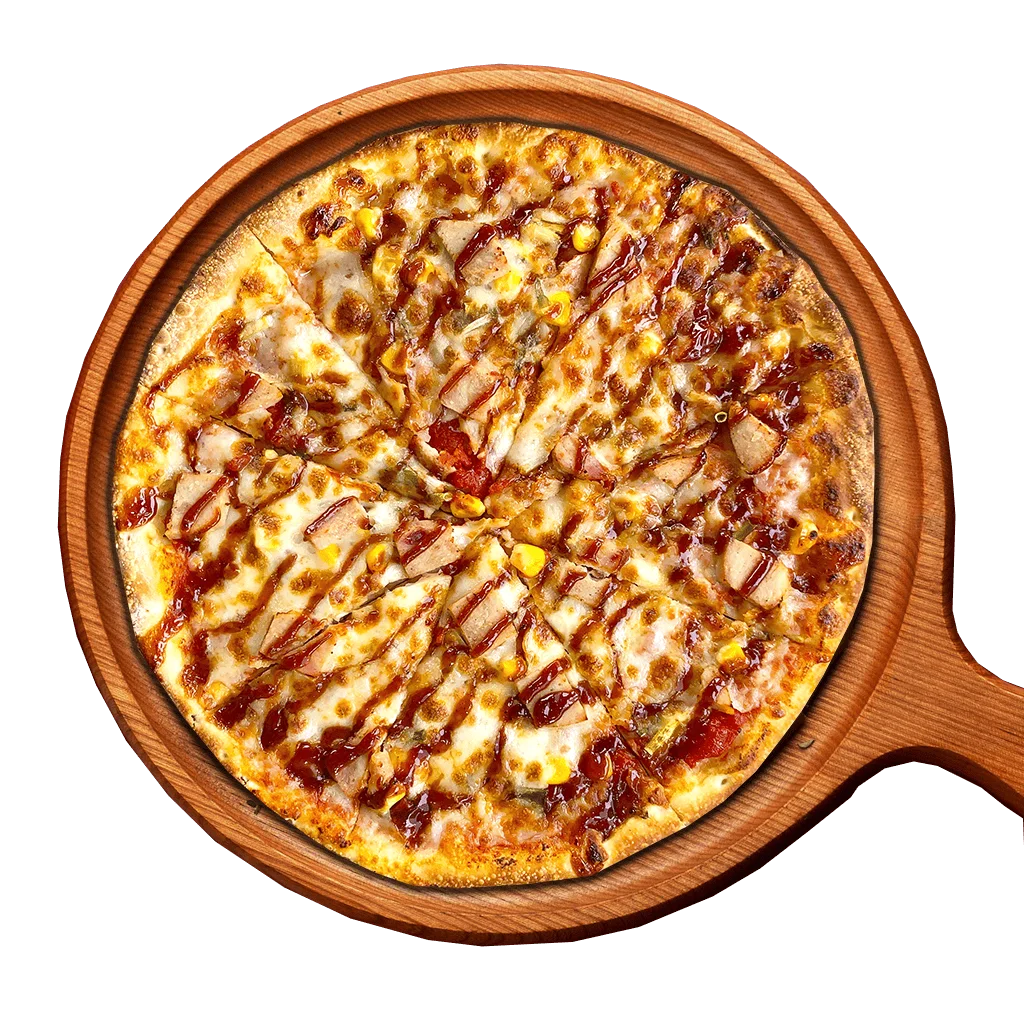 Romeo's BBQ Chicken Pizza with diced chicken and BBQ sauce - Nigerian pizza delivery